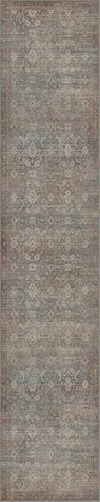 Bavni 2x7 Runner Rug Machine Washable Boho Runners for Hallway,Ultra-Thin Low Pile Rug,Lightweight Indoor Carpet,Non Slip Floral Runners for Enrtyway, Corridor, Home Office, Kitchen,Grayish Blue