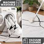 YIHOUSE 5x7 Washable Living Room Rug - Modern Abstract Black and White Area Rug Non-Slip for Bedroom Home Office (Warping, 5'x7'ft)