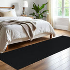 EARTHALL Washable Runner Rug 2x8 Ft Non Slip Runners for Hallways Cotton Rubber Backed Kitchen Runner Braided Indoor Floor Carpet Runners for Entryway, Hallway, Kitchen, Bedroom, Black