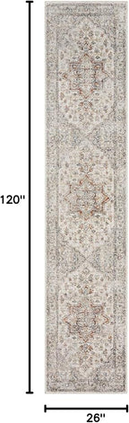 Nourison Home Astra Machine Washable Grey Multicolor 2'2" x 10' Area Rug - Easy Clean, Non Shedding, Bed Room, Living Room, Dining Room, Kitchen (10' Runner)