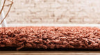 Unique Loom Solid Shag Collection Area Rug (2' 6" x 16' 5" Runner, Terracotta)