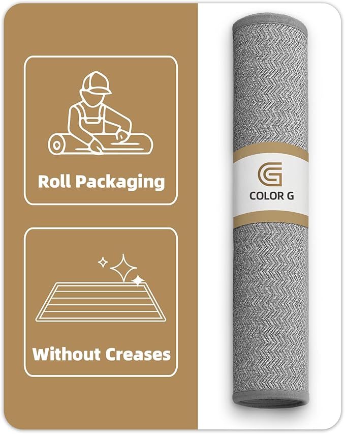 Color&Geometry Thin Indoor Entrance Mats for Home, 24"X36" Indoor Mats for Entryway Non Slip Rubber Backed, Dirt Trapper Door Rugs for Entryway Indoor 2x3 Washable, Grey (Rolled-up NO Creases)