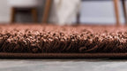 Unique Loom Solid Shag Collection Area Rug (8' Round, Chocolate Brown)