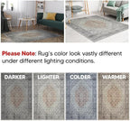 Keen Home Design 2x10 Rug - Machine Washable Runner Rug with Non-Slip Backing, Ideal for Hallway, Entryway, Kitchen, Laundry Room - Vintage, Easy Clean, Durable, Low Pile - (2'6" x 10')