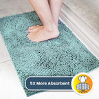 Muddy Mat® Shown on TV–Super Absorbent Microfiber Dog Door Mat for Muddy Paws, Non-Slip Washable Pet Rug, Quick Dry Chenille Entryway Carpet, Machine Washable Indoor Outdoor mat–Seafoam Green 30"x19"