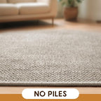 LBRO2M Easy Jute Solid Area Rug 5X7 Washable Rugs for Living Room Bedroom Natural Jute Look Indoor Outdoor Rug Durable, Solid Non Shedding Eco Friendly (5X7 Gray)