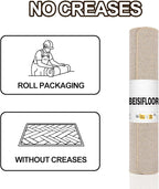 Ultra Thin Door Mat Indoor Entrance 36"x59", Low-Profile Indoor Door Mat, Large Non Slip Entry Mat Rubber Backing Unique Herringbone Design Inside Doormat Dirt Trapper Entryway Mats, Beige