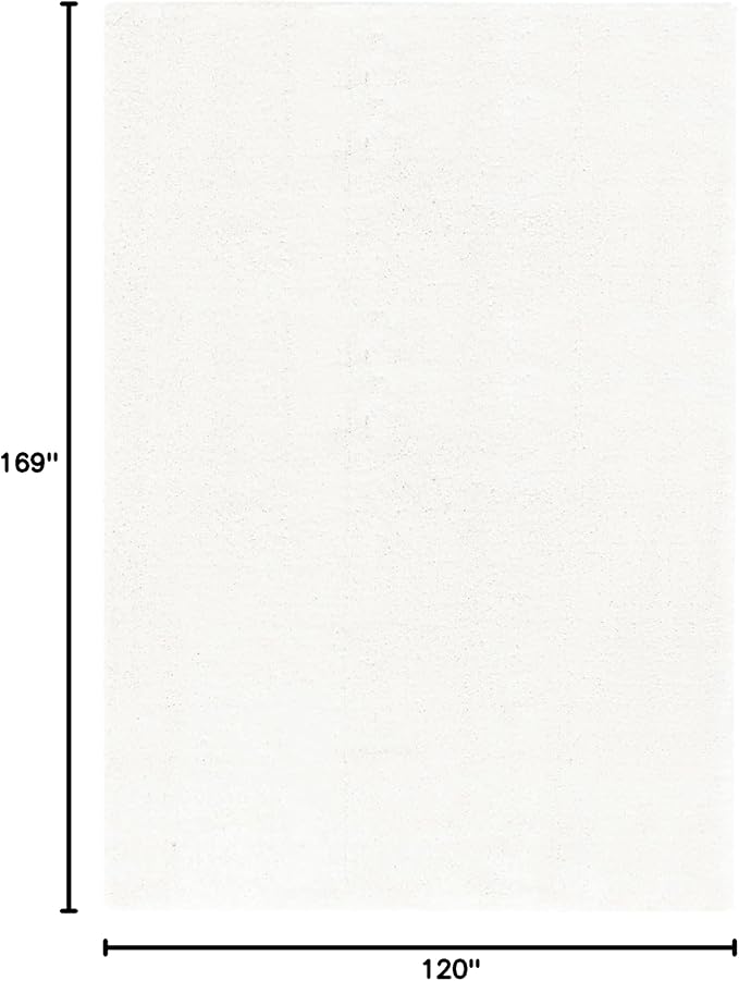 Unique Loom Solo Collection Area Rug - Calabasas (10' x 14' 1" Rectangle, Snow White)