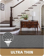 Color&Geometry Door Mat 3'x12' Runner Rug with Rubber Backing, Non Slip Washable Hallway Runner Kitchen Runner Rug, Carpet Runners for Hallway Living Room Bedroom, Grey (Rolled-up NO Creases)