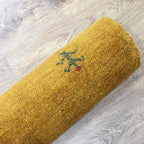 Hand Knotted Loom Wool ECO-Friendly Area Rugs - 2'6''x10', Runner, Gold Color, Solid Plain Design, High Pile Handmade Anti Skid Area Rugs for Living Room, Bed Room (L00111)