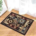 Rustic Cabin Wildlife Entrance 2x3 Rug,Buffalo Plaid Bear Moose Deer Country,Door Mat Indoor Throw Rugs Small Entryway Rug Doormat Washable Non Slip Vintage Floor Carpets Mat for Front Door,Bedroom