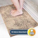 Muddy Mat® Original Dog Door Mat for Muddy Paws, Super Absorbent Microfiber, Non-Slip Washable Pet Rug, Quick Dry Chenille Entryway Carpet, Machine Washable Indoor Outdoor mat, Beige 24"x72"