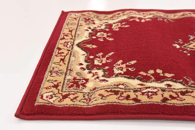 Unique Loom Reza Collection Traditional Persian Style Area Rug, 2 ft 2 in x 8 ft 2 in, Burgundy/Ivory