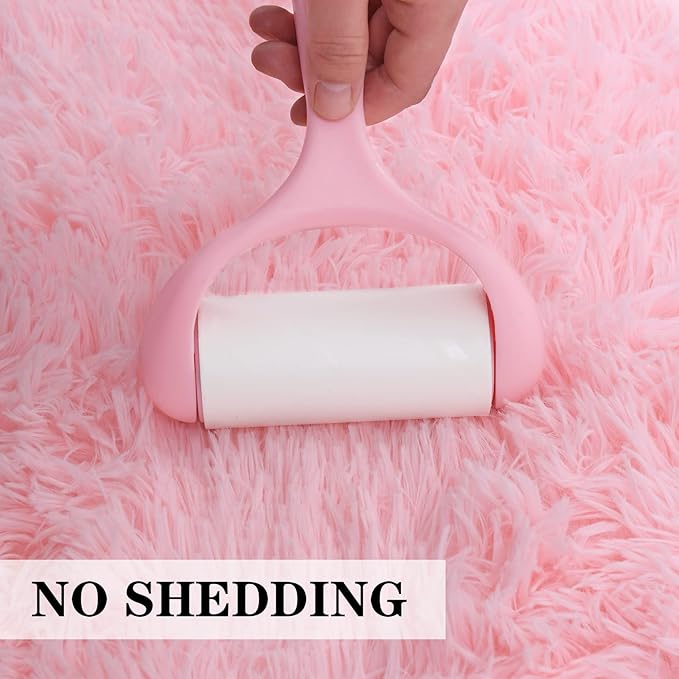 duduta Pink Soft Fluffy Rectangle Rug 3x5 ft, Shag Furry Plush Throw Rug for Bedroom Nursery Living Room Home Decor