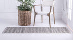 Unique Loom Outdoor Trellis Collection Area Rug - Tribal Trellis (2' x 6' 1" Runner, Gray/ Black)