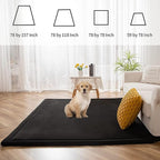MAXYOYO Baby Play Mat, 1.2" Thick Memory Foam Soft Padded Carpet with Non-Slip Backing, 3x5 ft Japanese Tatami Rug Living Room for Kids, Toddler, Children, Nusery(Black)