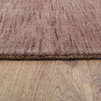 Hand Knotted Loom Wool ECO-Friendly Area Rugs - 3'x5', Rectangle, Light Brown Color, Solid Plain Design, High Pile Thick Handmade Anti Skid Rugs for Living Room (L00111)