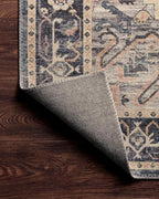 Loloi Hathaway Collection HTH-01 Navy/Multi 2'-0" x 5'-0", .25" Thick Accent Rug, Soft, Durable, Printed, Modern, Low Pile, Non-Shedding, Easy Clean, Living Room Rug