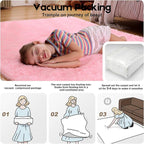 Pink Rugs for Bedroom, 3x5 Fluffy Small Area Rugs for Living Room, Soft Shag Fuzzy Carpet with 4 Non-Slip Stickers for Kids Boys and Girls Nursery Room Dorm Home Decor (Pink, 3ft x 5ft)