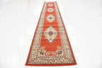 Unique Loom Reza Collection Traditional Persian Style Area Rug, 3 ft x 16 ft 5 in, Terracotta/Ivory