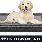 PURRUGS Dirt Trapping Door Mat 24" x 36", Non-Slip/Skid Machine Washable Entryway Rug, Shoes Scraper, Area Rug, Super Absorbent Welcome Mat for Muddy Wet Shoes and Paws, Light Grey & Dark Grey