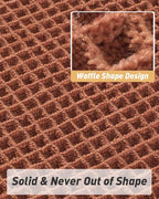 Upgraded Waffle Runner Rug Super Absorbent Non Slip Bath Mats for Bathroom Machine Washable Bathroom Runner Rug with Tassels, Ideal for Hallway Bedroom Laundry Room, Dirty Orange, 2'x 6'(24" x 72")