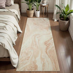 Ciicool 2x6 Washable Runner Rug, Modern Abstract Soft Hallway Rugs Runner, Non-Slip Thin Accent Rug Lightweight Light Brown Beige Print Distressed Carpet for Laundry Entryway Bedroom Kitchen Indoor