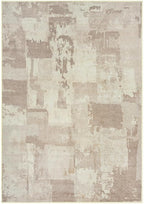 GLN Rugs Contemporary Collection - Machine Washable Area Rug, Contemporary Washable, Non Slip, Low Pile Chenille Rug, Living Room, Bedroom, Kitchen Rug (5' x 7' Abstract Tan)