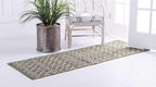 Unique Loom Outdoor Trellis Collection Area Rug - Tribal Trellis (2' x 6' 1" Runner, Green/ Natural)