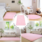 duduta Pink Soft Fluffy Rug 5x8 ft, Shag Fuzzy Plush Rectangle Carpet for Bedroom Nursery Living Room Home Decor