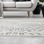 Antep Rugs Palafito 6x9 Geometric Shag Diamond High-Low Pile Textured Indoor Area Rug (Gray, 6'7" x 9')
