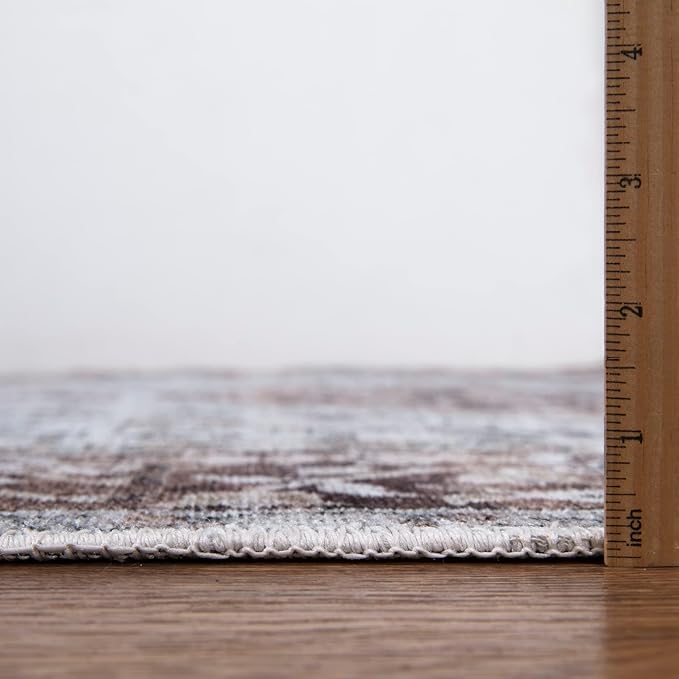 Bloom Rugs Caria Washable Non-Slip 8x10 Rug - Beige/Brown Traditional Area Rug for Living Room, Bedroom, Dining Room, and Kitchen - Exact Size: 7'8" x 10'