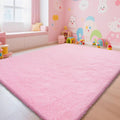 Pink Fluffy Rug Shaggy Area Rug, 6x9 Area Rugs for Girls Bedroom, Big Soft Shaggy Bedside Non-Slip Plush Dorm Nursery Kids Carpet Home Decor Aesthetic