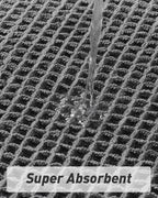 AMOAMI Upgraded Waffle Bath Mat, Super Absorbent Non Slip Bath Mats for Bathroom Floor, Machine Washable Bathroom Rugs with Tassels, Rubber Backed Bathroom Mats, Ultra Soft, 17" x 24", Dark Grey