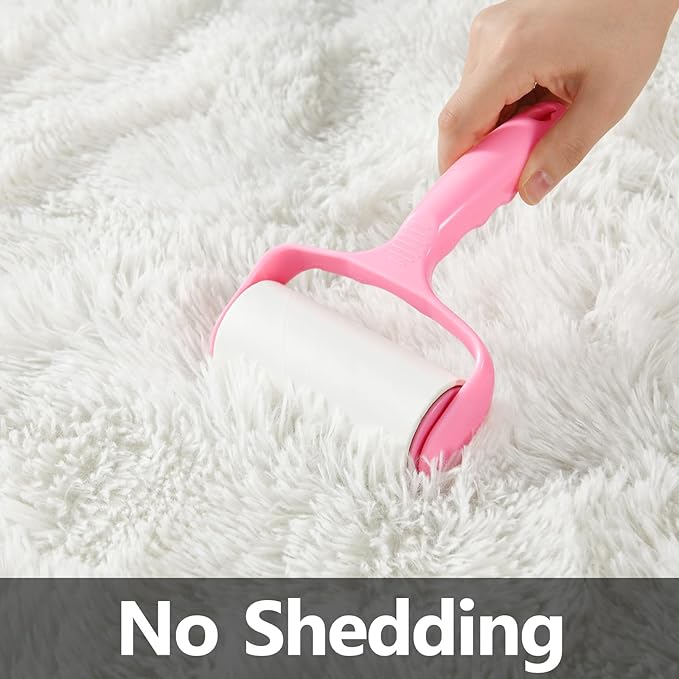 Large Shag Area Rugs 6 x 9, Plush Fuzzy Rugs for Living Room, Ultra Soft Fluffy Furry Rug for Bedroom, Indoor Carpet Nursery Rugs for Kids Room Home Decor, White