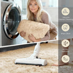 3x5 Solid Fluffy Camel Area Rug – Washable, Durable, Living Room Rug, Non-Slip High Pile Shag Rugs for Bedroom, Living Room, Bedside, Dorms, Nursery Rooms, Kids Room, Soft Indoor Floor Carpet
