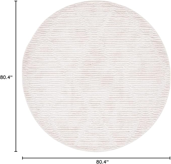 SAFAVIEH Marrakech Collection Area Rug - 6'7" Round, Beige, Moroccan Boho Tribal Tassel Design, Non-Shedding & Easy Care, Ideal for High Traffic Areas in Living Room, Bedroom (MRK517C)