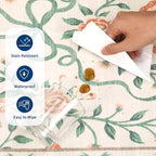 GarveeHome Beige Floral 9x12 Living Room Rugs Non Slip Washable Large Bedroom Throw Carpet Low Pile Butterfly Rug Soft Boho Bow and Flower Carpets for Nursery Home Decor, 9x12