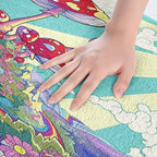 Erosebridal Cute Mushroom Bathroom Rugs 70s Theme Rainbow Mats for Kids Girls Vintage Retro Sun Stars Ultra Soft Bathtub Rugs 20x32 Hippie All Seeing Eye Room Decor Groovy Flower Bath Mat