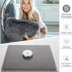 Solid Color Rabbit Fur Carpet, Ultra-Soft and Cozy, Perfect for Bedroom, Living Room Decor and Comfort (Gray, 4' x 6')