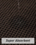 AMOAMI Upgraded Waffle Bath Mat, Super Absorbent Non Slip Bath Mats for Bathroom Floor, Machine Washable Bathroom Rugs with Tassels, Rubber Backed Bathroom Mats, Ultra Soft, 17" x 24", Chocolate