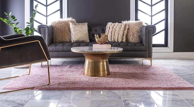 Unique Loom Solo Collection Area Rug - Calabasas (10' x 13' Rectangle, Pink)