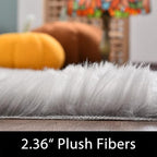 Latepis Gray Rugs for Bedroom Small Throw 3x4 Area Faux Fur Rug Washable Fluffy Sheepskin Rugs Bedside Fuzzy Rug for Luxury Home Decor
