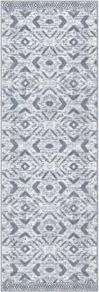 KILOCOCO Boho Kitchen Runner Rug 2x6 Washable Runner Rug, Soft Runners for Hallways Non Slip Printed Low-Pile Distressed Laundry Room Rugs for Entryway/Bedroom/Living Room, Gray/White