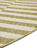 Unique Loom Outdoor Striped Collection Area Rug - Striped (7' 10" Round Green/Ivory)