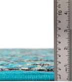 Unique Loom Sialk Hill Collection Area Rug - Washington (2' 7" x 10' Runner Turquoise/Black)