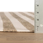 Home Conservatory Ladder Stripe Natural/Ivory Handwoven Wool 4 X 6 Feet, Ivory/Multicolored Stripe Pattern