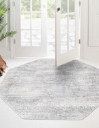Unique Loom Finsbury Collection Area Rug - Sarah (7' 10" Octagon, Gray/ Ivory)