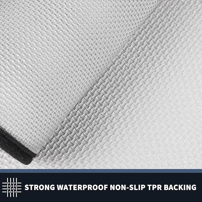 PURRUGS Dirt Trapping Door Mat 32" x 84", Non-Slip/Skid Machine Washable Entryway Rug, Shoes Scraper, Throw Rug, Super Absorbent Area Rug for Muddy Wet Shoes and Paws, Bluish Grey & Charcoal