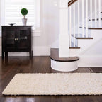 Unique Loom Solid Shag Collection Area Rug (2' 6" x 16' 5" Runner, Pure Ivory)